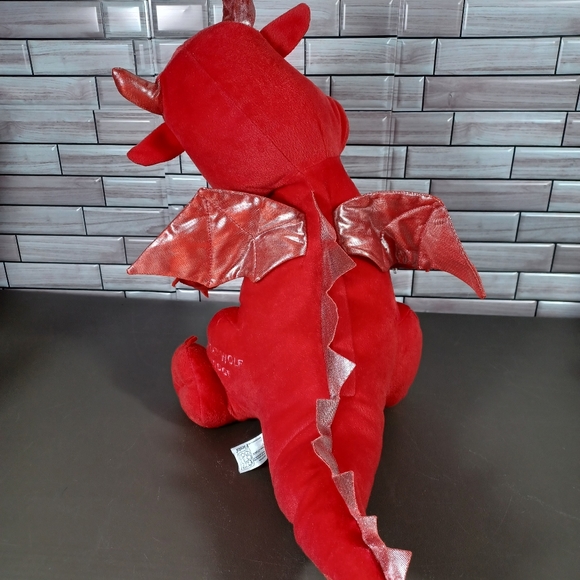 •Great Wolf Lodge Fiesta Shiny Dragon Plush 18" Stuffed Animal Red Shiny Scales - Picture 3 of 16